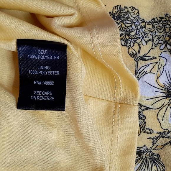 Torrid, yellow, floral, short sleeve dress, mid hem, - Picture 7 of 9